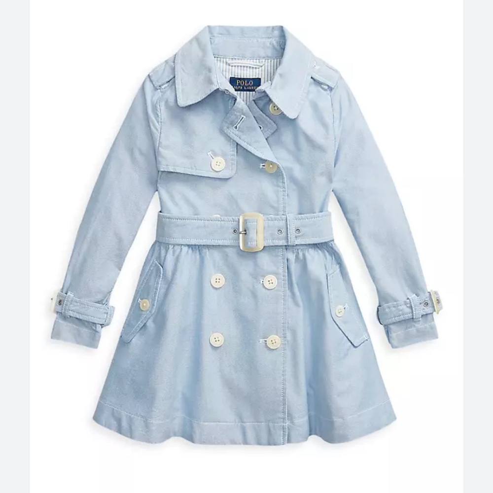 Polo by Ralph Lauren Light Blue Girls Trench Coat